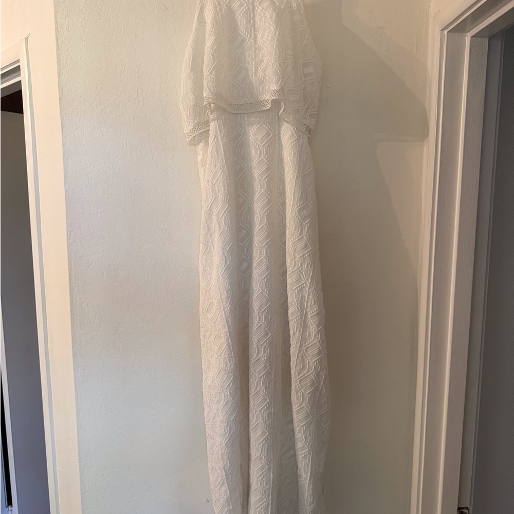Elegant white Anthropologie dress